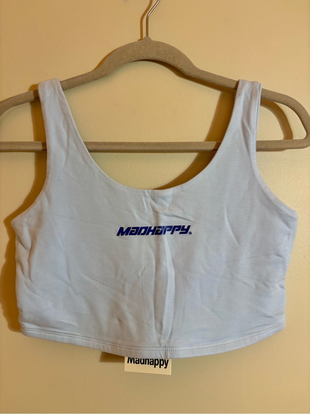 Madhappy Light Blue Athletics Biker Crop Tank Top NWT size Medium